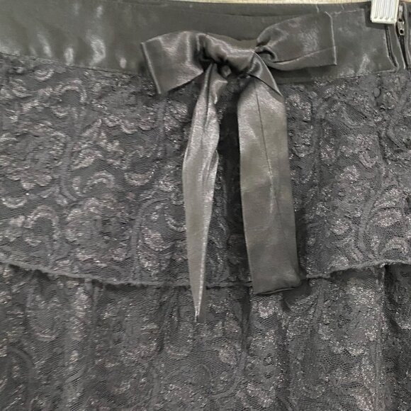 🖤Candies NWT  Y2K Black Lace Tiered Skirt M — Wednesday Addams Vibes 🖤 Back to - Picture 3 of 6
